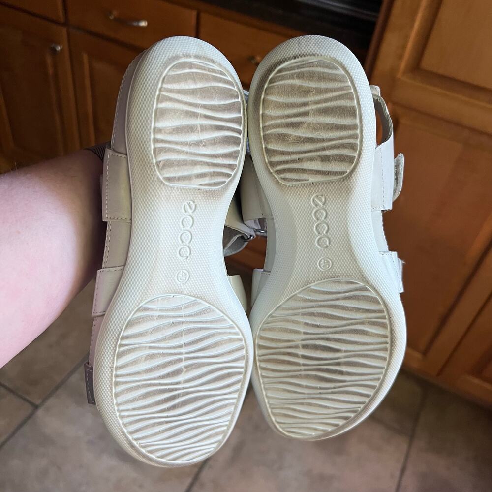 ECCO Leather Sandals Flash Strappy Comfort Leather ShoesWomens White Size 9 - Picture 11 of 11